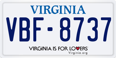 VA license plate VBF8737