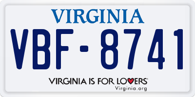 VA license plate VBF8741