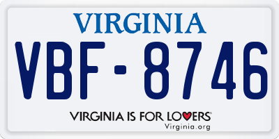 VA license plate VBF8746