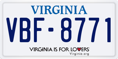 VA license plate VBF8771
