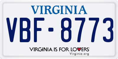 VA license plate VBF8773