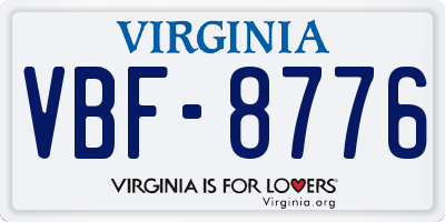 VA license plate VBF8776