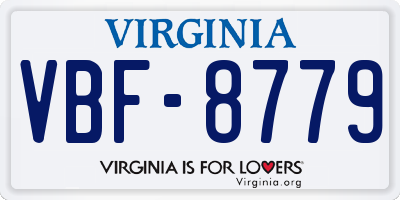 VA license plate VBF8779