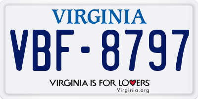 VA license plate VBF8797