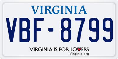 VA license plate VBF8799