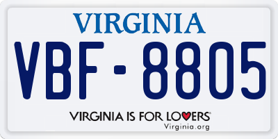 VA license plate VBF8805