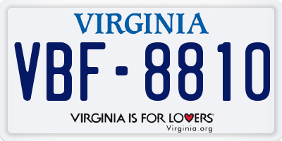 VA license plate VBF8810