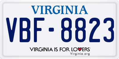 VA license plate VBF8823
