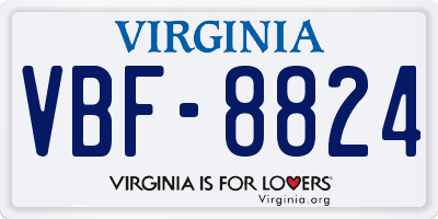 VA license plate VBF8824