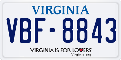 VA license plate VBF8843