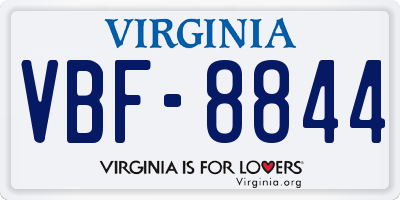 VA license plate VBF8844