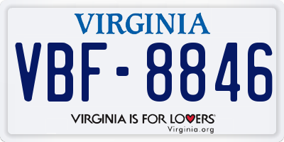 VA license plate VBF8846