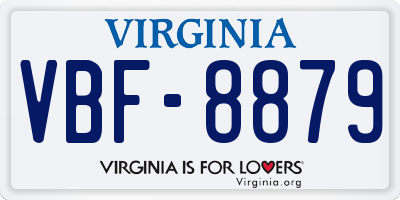 VA license plate VBF8879