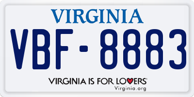 VA license plate VBF8883