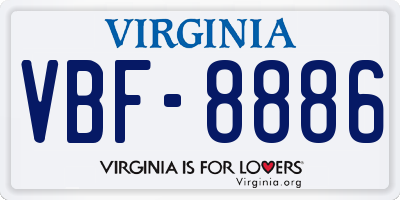 VA license plate VBF8886