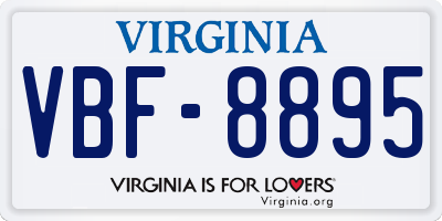 VA license plate VBF8895