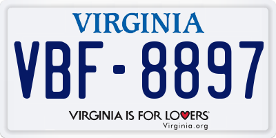 VA license plate VBF8897