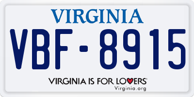 VA license plate VBF8915