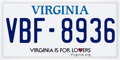 VA license plate VBF8936
