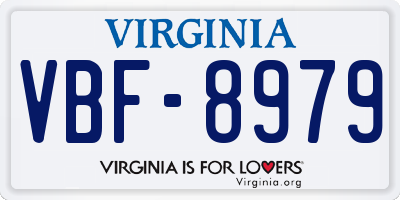 VA license plate VBF8979