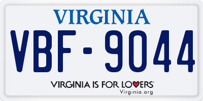 VA license plate VBF9044