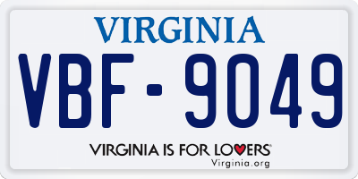 VA license plate VBF9049