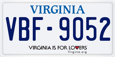VA license plate VBF9052