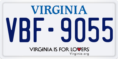 VA license plate VBF9055