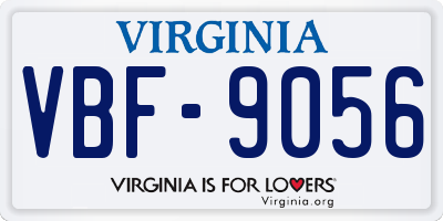 VA license plate VBF9056