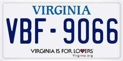 VA license plate VBF9066