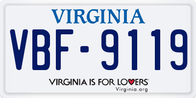 VA license plate VBF9119