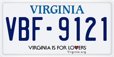 VA license plate VBF9121