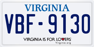 VA license plate VBF9130