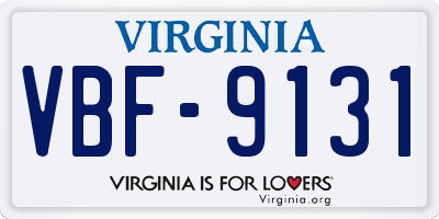 VA license plate VBF9131
