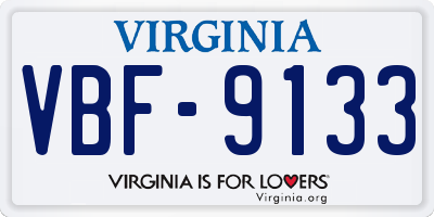 VA license plate VBF9133