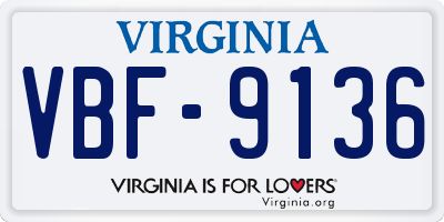 VA license plate VBF9136