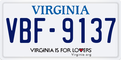 VA license plate VBF9137