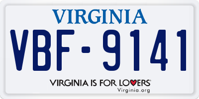 VA license plate VBF9141