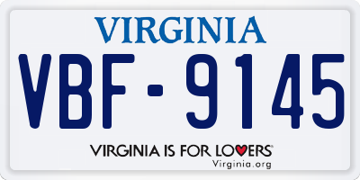 VA license plate VBF9145