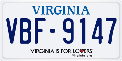 VA license plate VBF9147