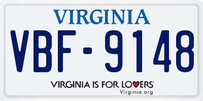 VA license plate VBF9148