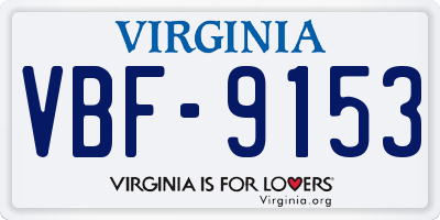 VA license plate VBF9153
