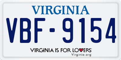 VA license plate VBF9154