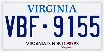 VA license plate VBF9155