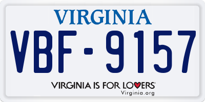 VA license plate VBF9157