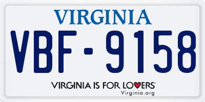 VA license plate VBF9158