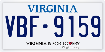 VA license plate VBF9159