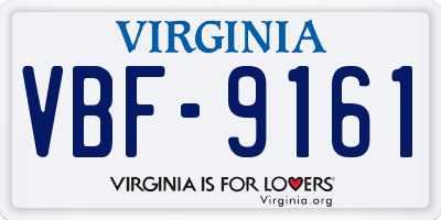 VA license plate VBF9161