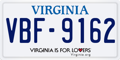 VA license plate VBF9162