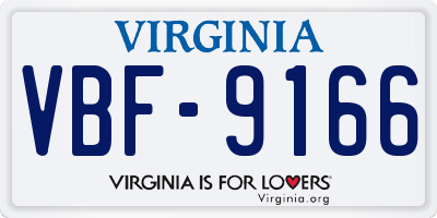 VA license plate VBF9166
